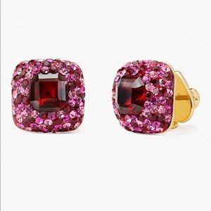 Something Sparkly Cushion Clay Pavé Studs KATE SPADE NWT